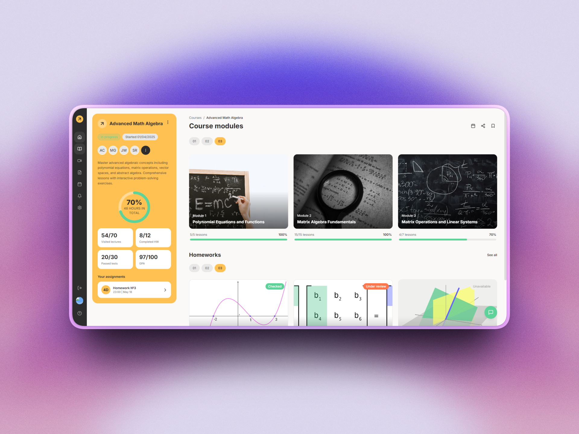 Advanced Math Learning Platform interface screenshot 5
