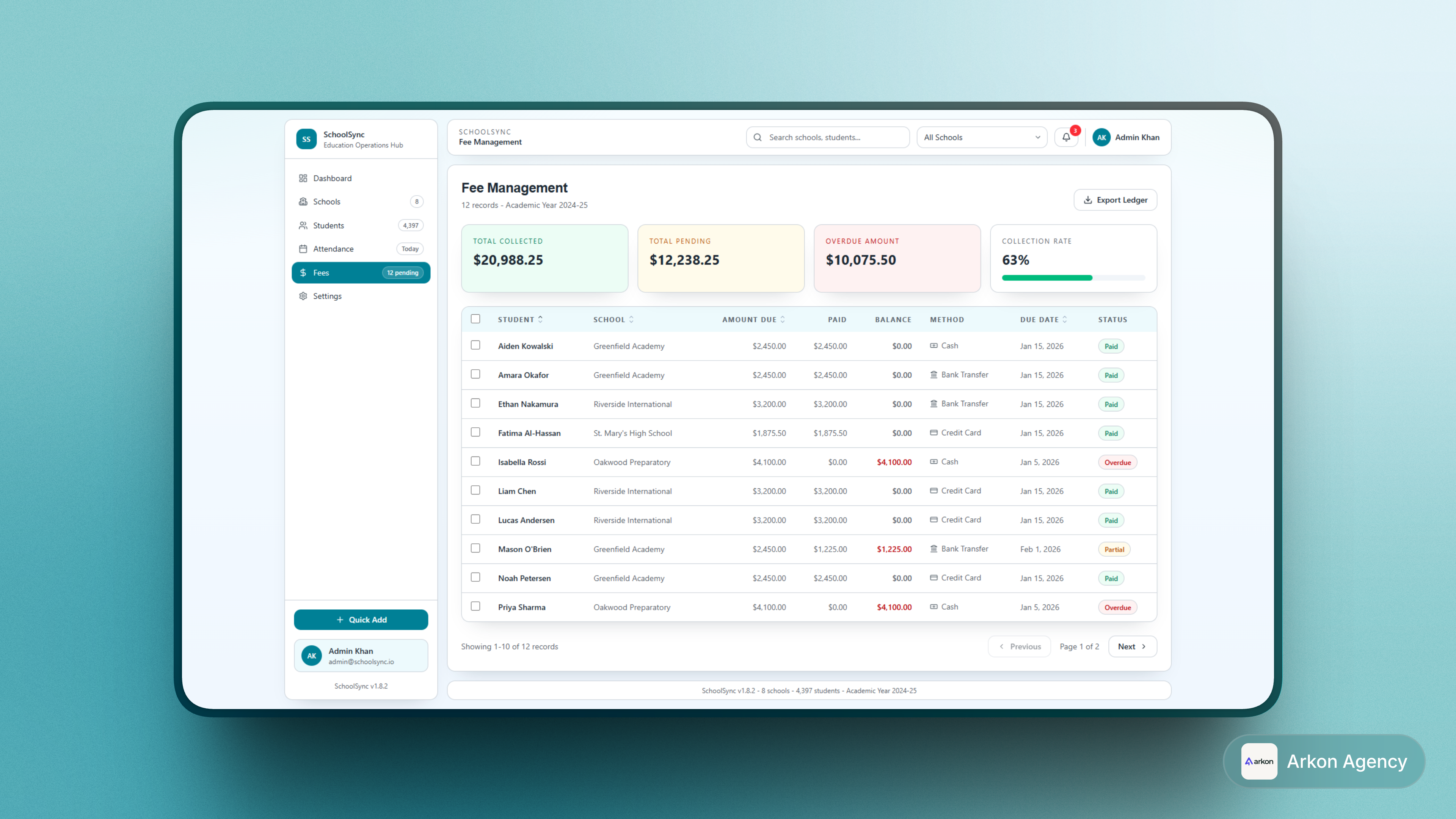 SchoolSync | Multi-School Management Platform interface screenshot 4